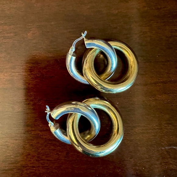 Penelope Double Hoop Earrings : Argento Vivo - Picture 5 of 8